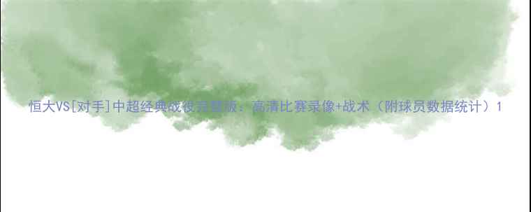 图片 恒大VS[对手]中超经典战役完整版：高清比赛录像+战术（附球员数据统计）1